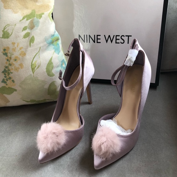 Nine West Shoes - Mauve Heels with puff ball